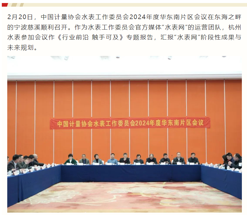 Serving Members, Leading with Value | Hangzhou Water Meter Participates in the 2024 Southeast China Regional Meeting of the Water Meter Working Committee of China Metrology Association and Presents Work Report on "Water Meter Network"