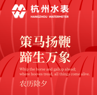 除夕｜杭州水表恭祝大家龙马精神，万事顺遂！